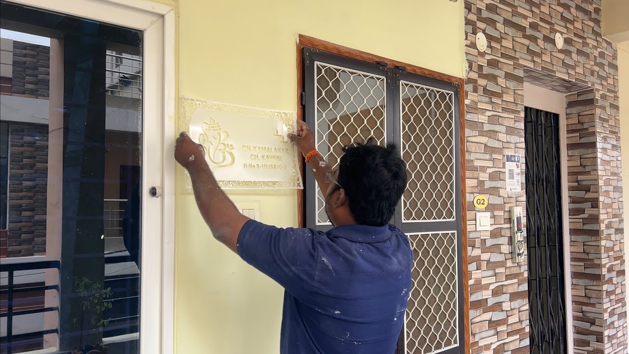 Stencil Name Plate Painting texture | DIY Ganesh Design Spray Painting Tutorial