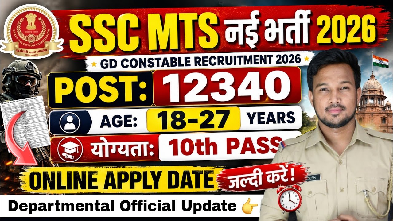 SSC MTS Vacancy 2026 | SSC MTS Notification 2026 | New Vacancy, Form Date, Age Limit & Online Apply