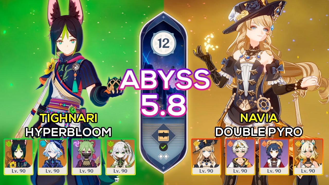 C0 Navia Double Pyro & C2 Tighnari Hyperbloom | Spiral Abyss 5.8/6.0 | Genshin Impact