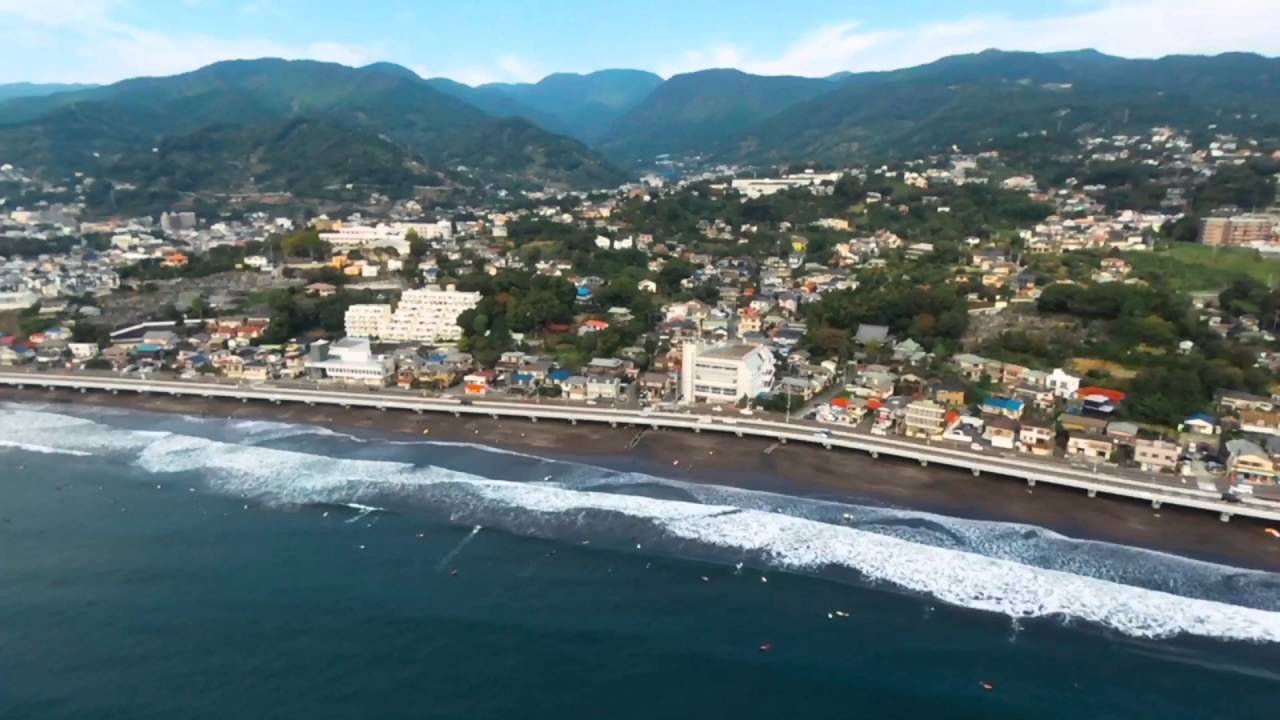 神奈川県湯河原町吉浜海水浴場 空撮