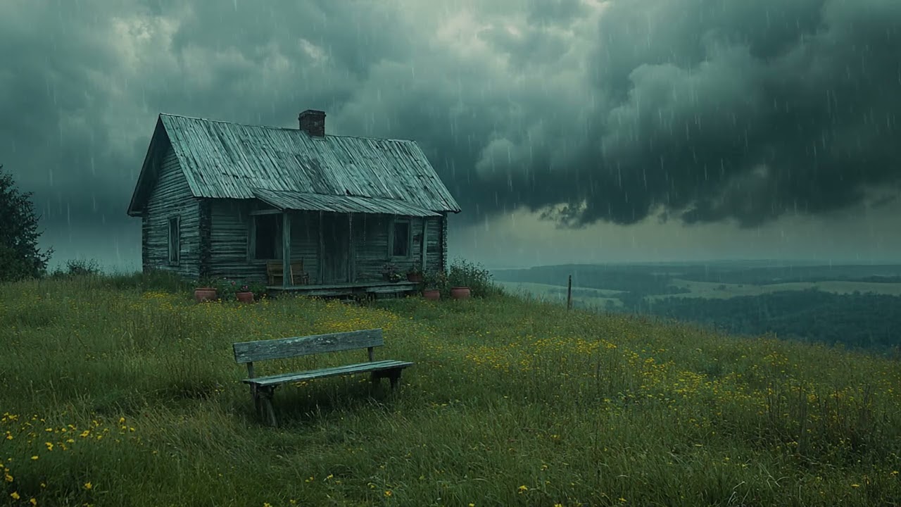 A Calm Evening Rain at the Hilltop Cottage | Nature’s Softest Sounds
