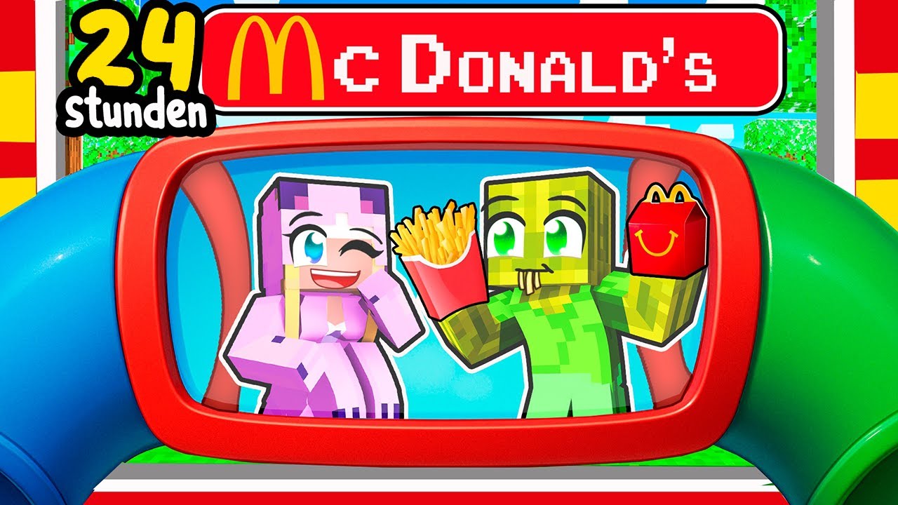 24 STUNDEN im McDonalds ÜBERNACHTEN! 🌸 Minecraft