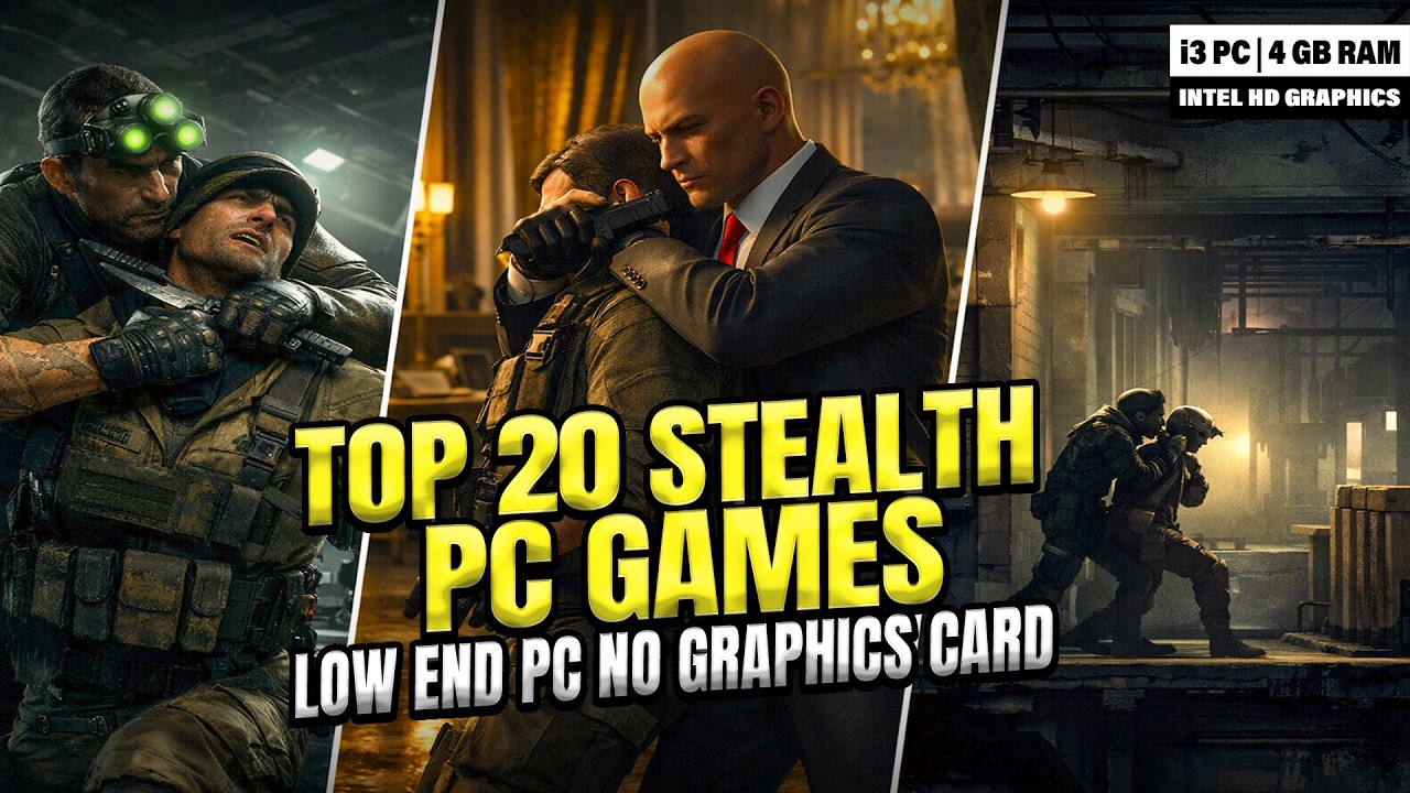 Top 20 Stealth Games for Low End PC | Intel HD 4GB RAM (2026)
