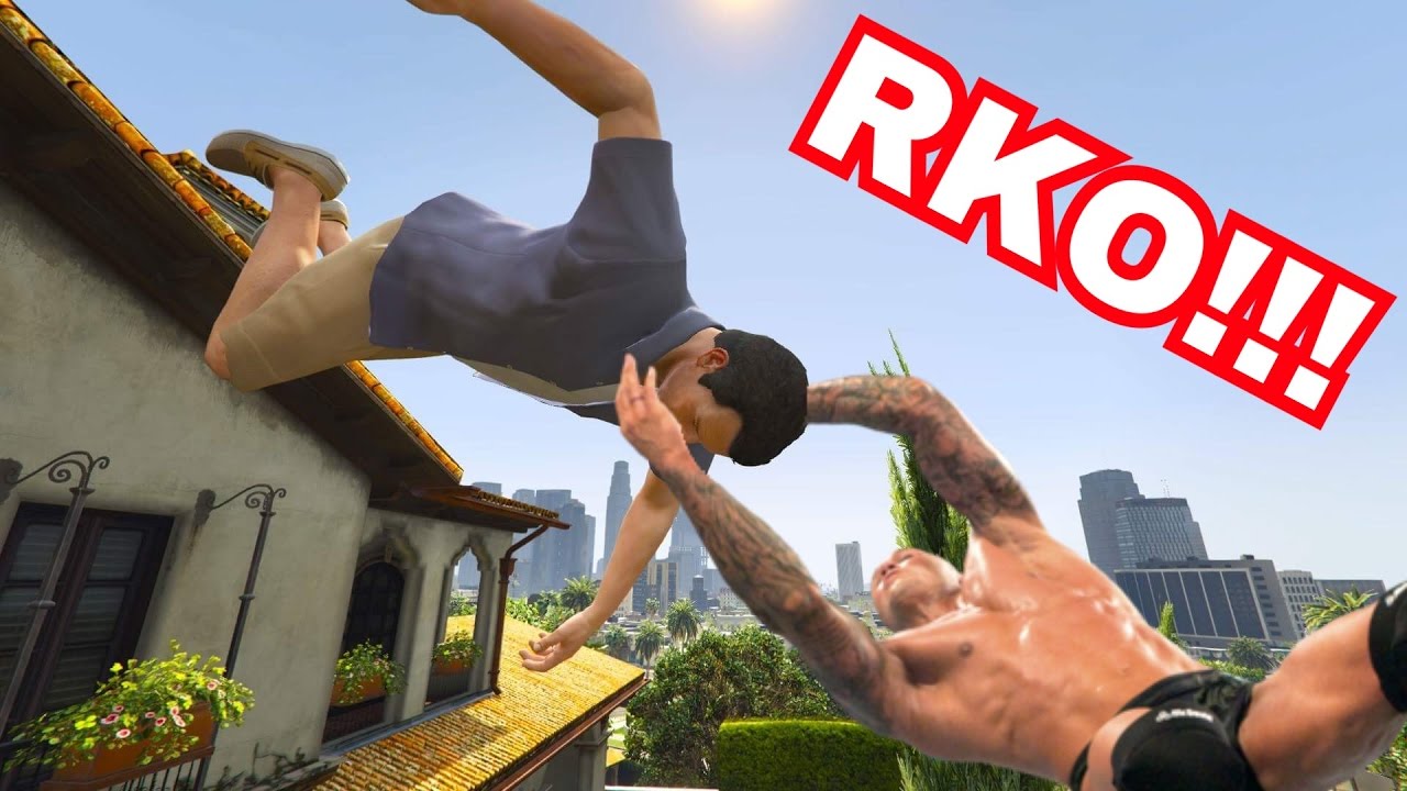GTA 5 WRESTLING LIKE IN WWE #7 (Pedigree, RKO, AA, and more!)