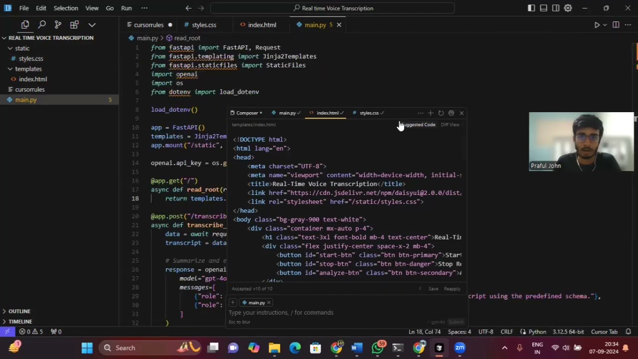 Supercharge Your Coding with Cursor Al | Build a Live Voice Transcription App!