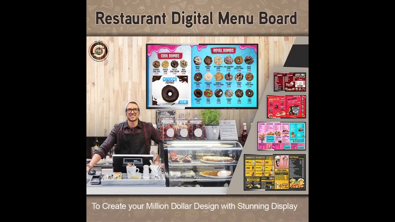 Custom Order Animated Digital TV Menu Board | Editable Canva Templates for Restaurants, Cafes