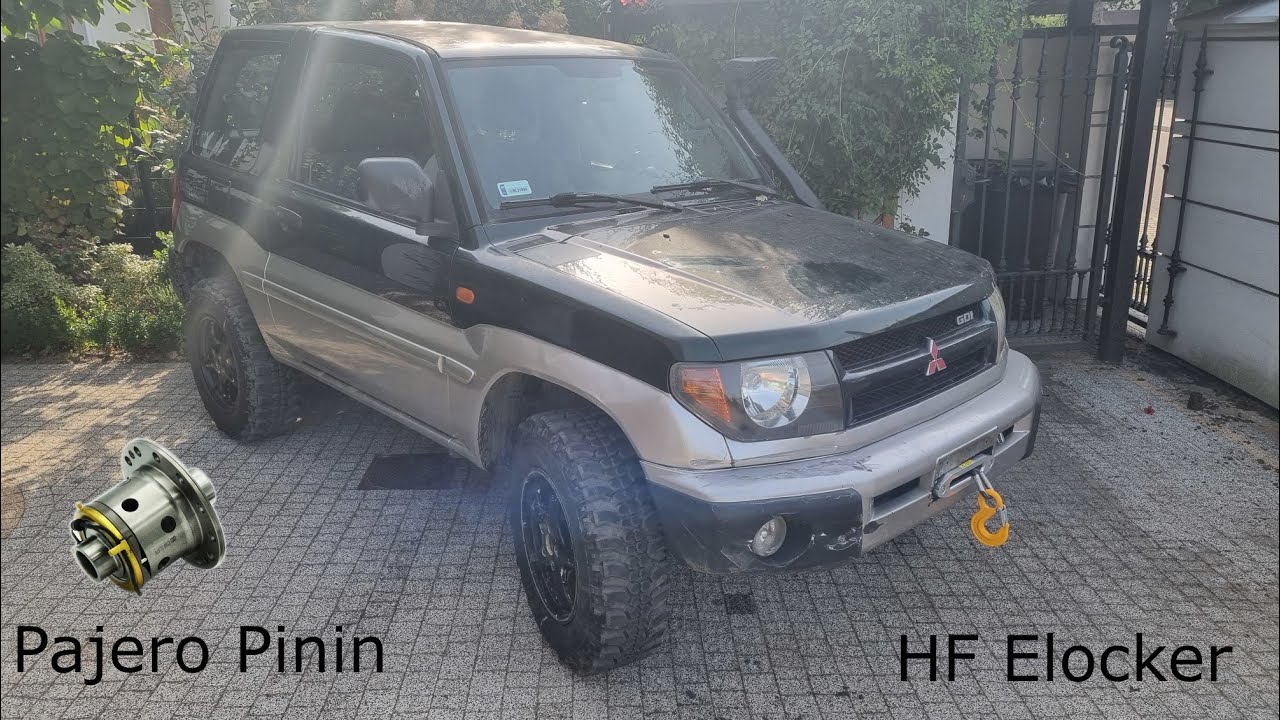 Mitsubishi Pajero Pinin IO tylna blokada mostu montaż HF Elocker (4x4 diff E lock installation)