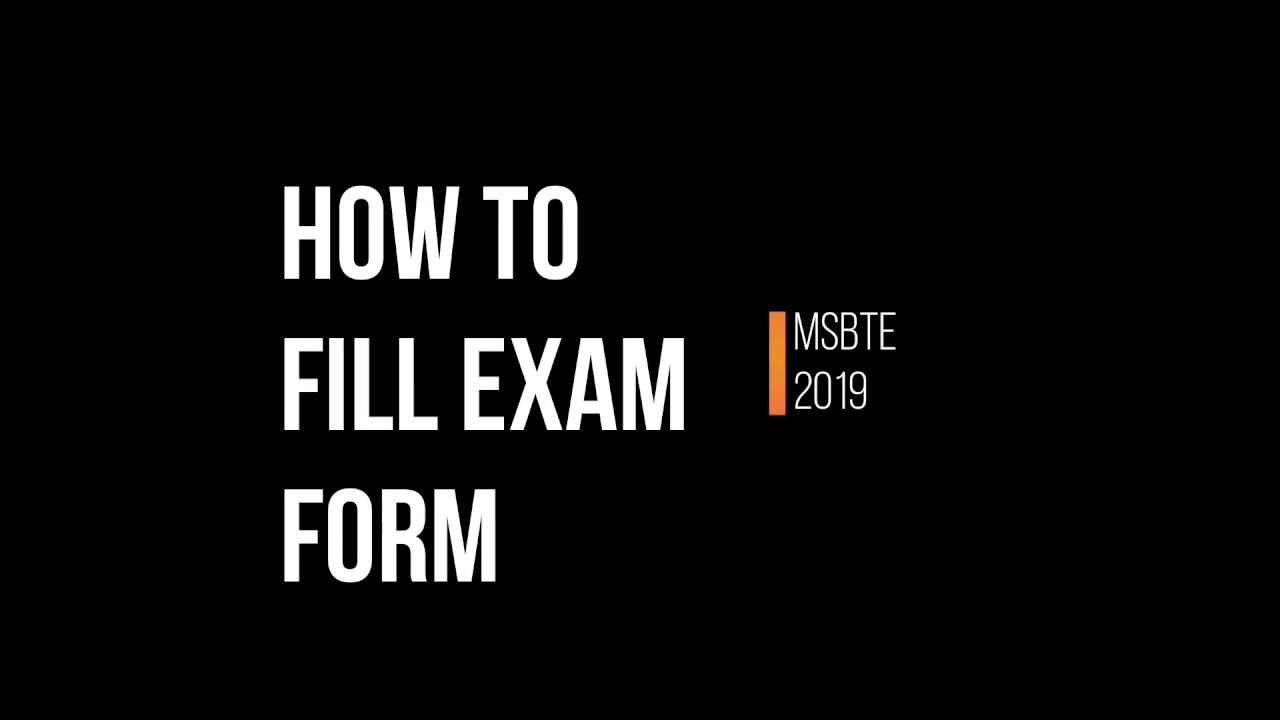 How to fill exam form MSBTE winter 2019.
