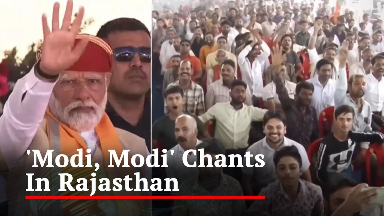 PM Modi Signals Crowd To Stop As They Chant 'Modi, Modi' During Ashok Gehlot Speech