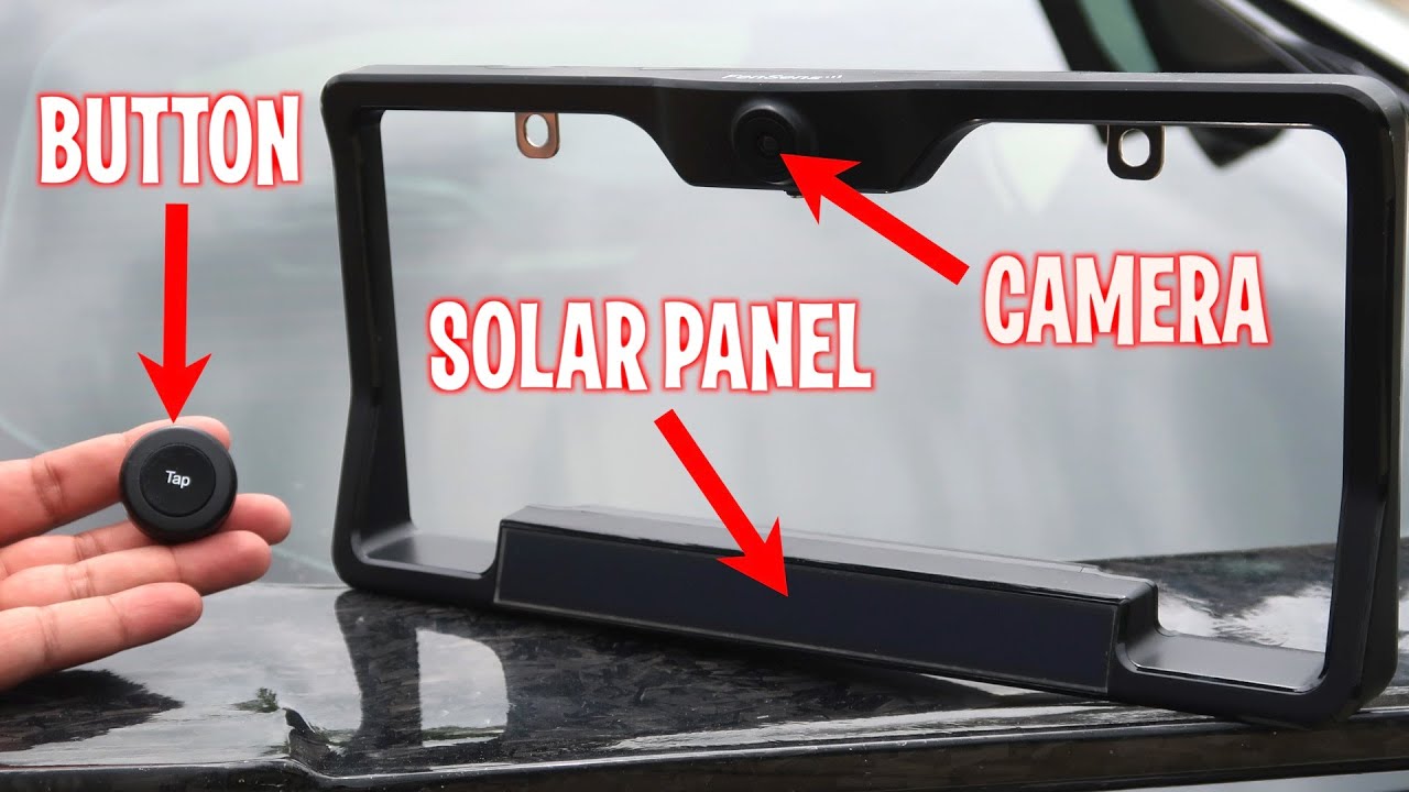 Future Tech: Smart License Plate - Backup Camera, Solar Panel, Button - FenSens