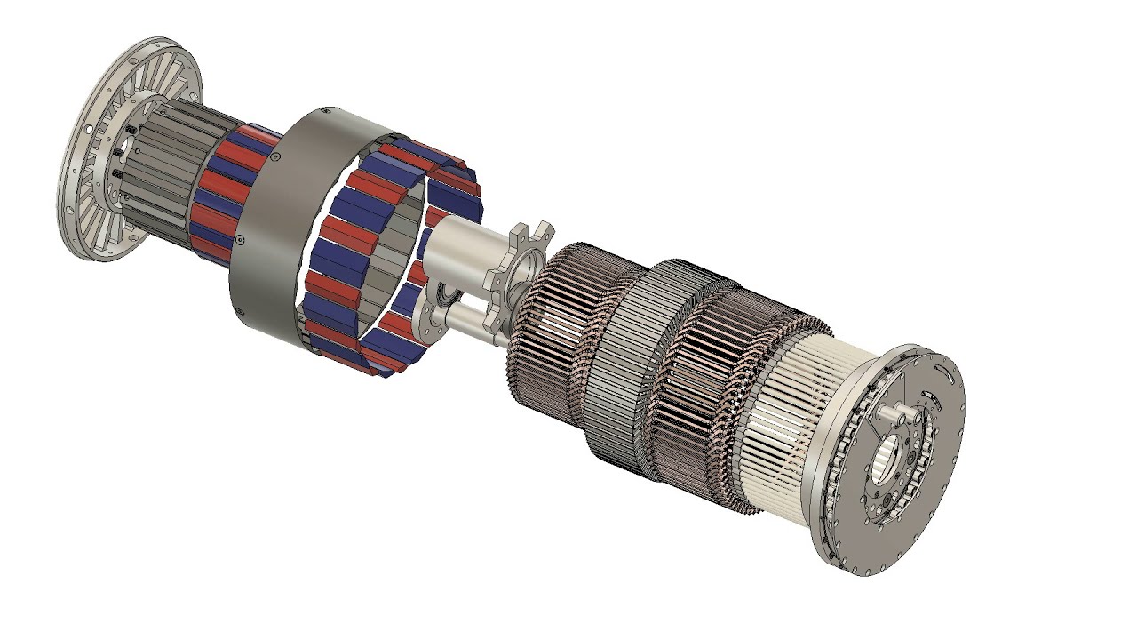 Dual Rotor Distributed Winding Motor Construction