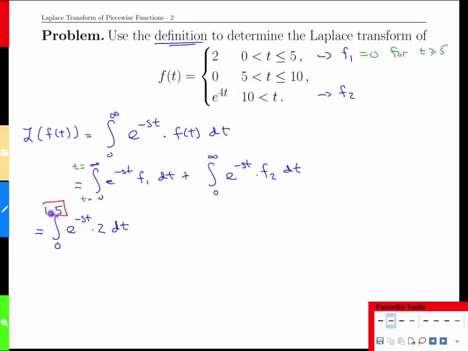 Week 7-2 Laplace Transform of Piecewise Functions