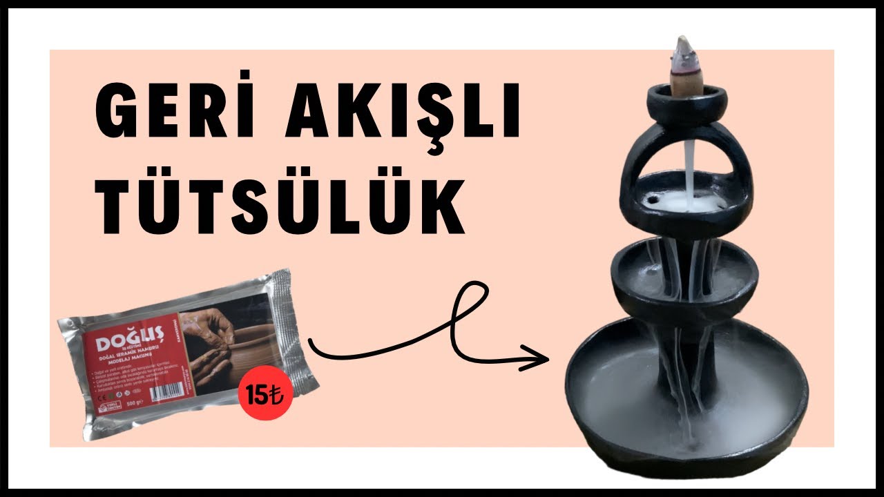 Geri Akışlı Tütsülük Yapımı - Havayla Kuruyan Kille Yaptım! / DIY Backflow Incense Holder