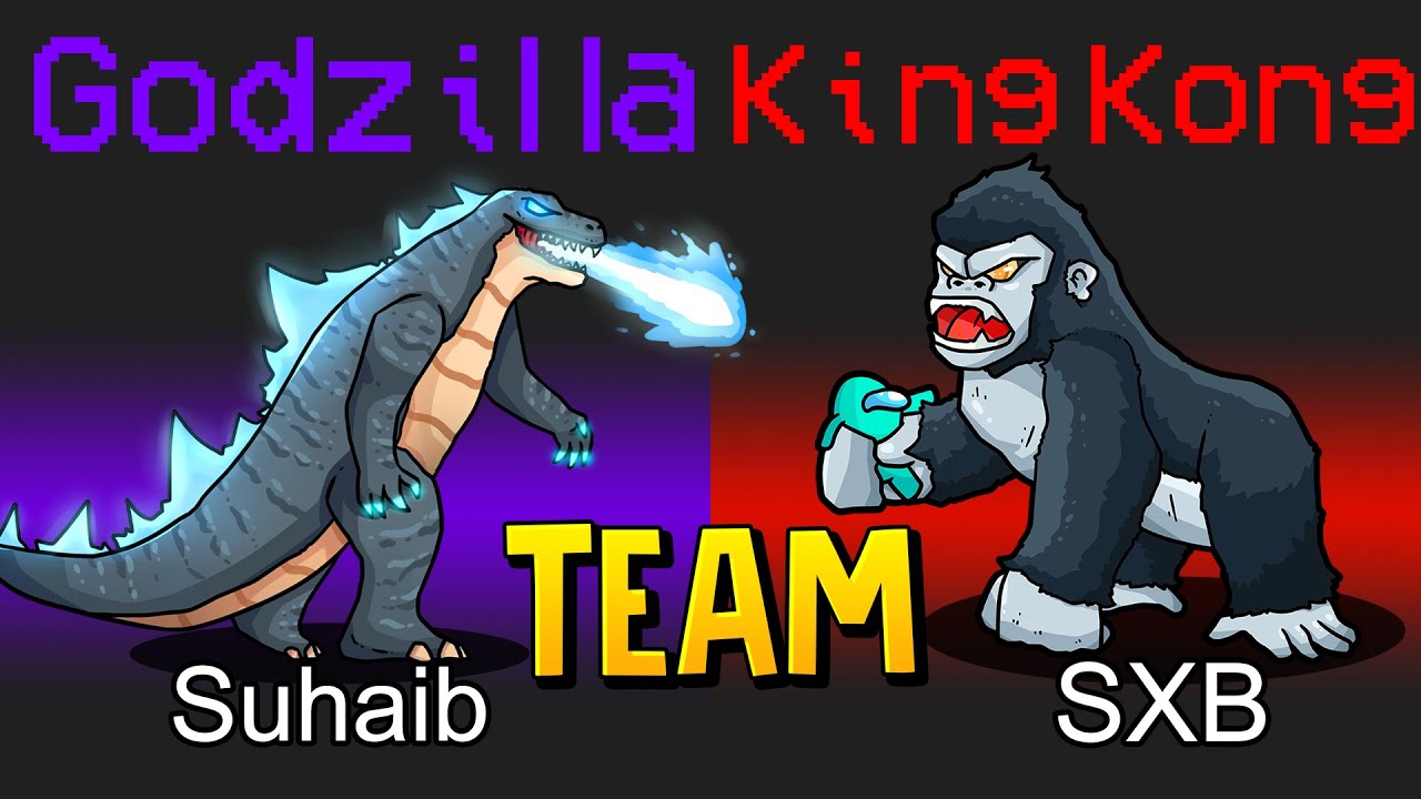 امونق اس جودزيلا وكينغ كونغ في قيم واحد!🦖🐒  - Among Us Godzilla & King Kong