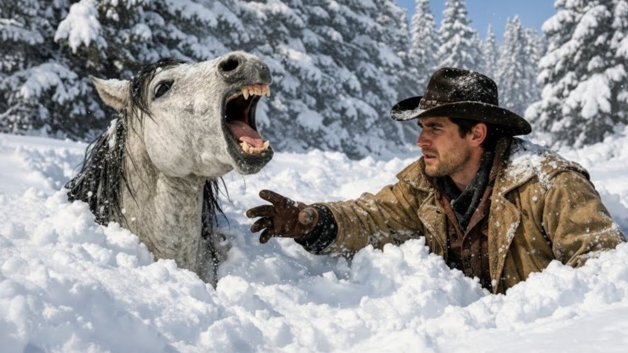 Armer Cowboy findet trächtige Stute im Schnee begraben – die schockierende Wahrheit erschüttert