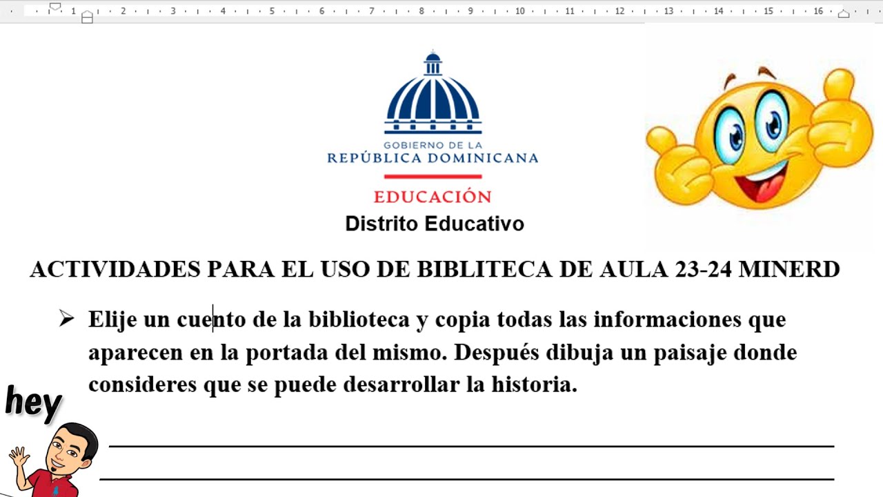 Actividades Para Trabajar Con la Biblioteca Del Aula, 2024-2025 MINERD.