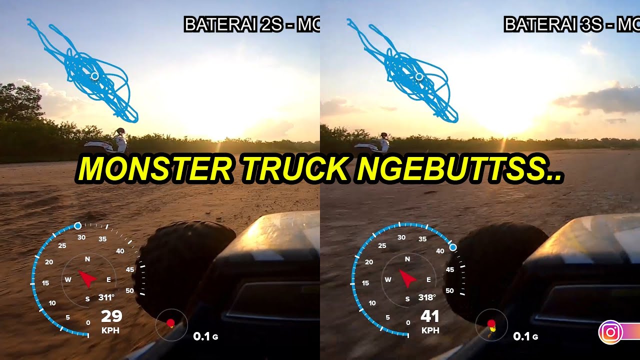 Tes Top Speed RC Car Xinlehong 9125 Baterai 2S vs 3S via GoPro Gauges Telemetry 😱