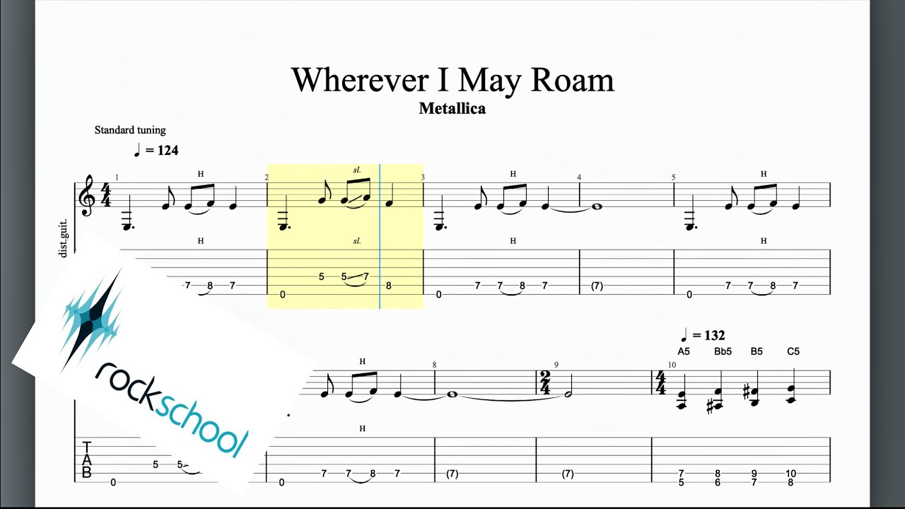 Wherever I May Roam Rockschool Hot Rock Grade 3 Guitar