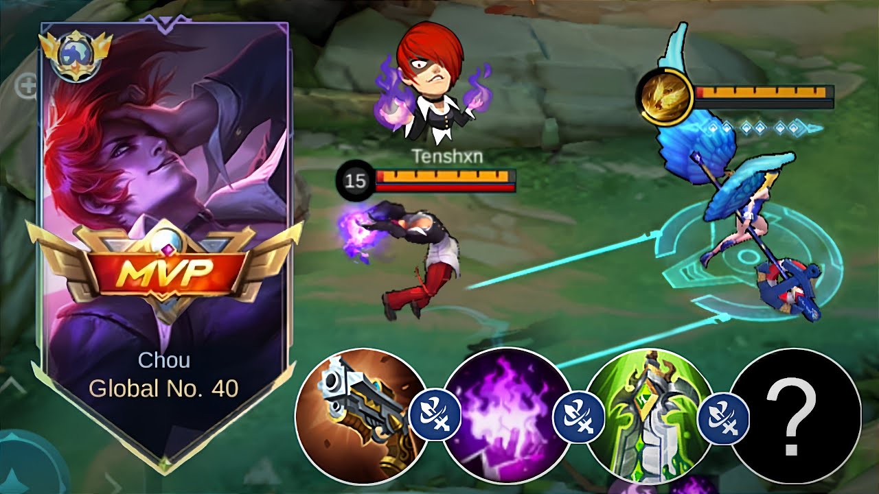 WHEN GLOBAL CHOU ABUSE THIS BURST BUILD & EMBLEM AGAINST META HEROES IN SOLO RANK (must try) 🔥🔥