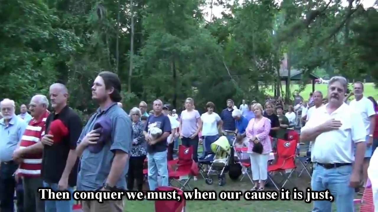 MARINE STUNS A TEA PARTY WITH THE FOURTH VERSE OF THE STAR SPANGLED BANNER