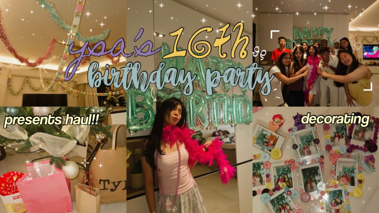 MY 16TH BIRTHDAY VLOG ⋆‧°𓏲ּ𝄢 fancy nancy inspired, party prep, getting my nails done, presents haul