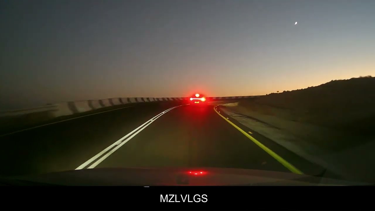 Evening Driving with an amazing sunset in the background