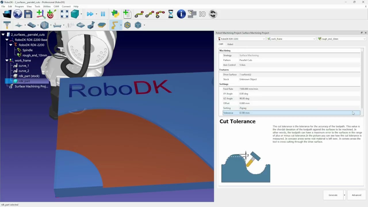 Parallel Cuts - Machining Strategy - RoboDK CAM