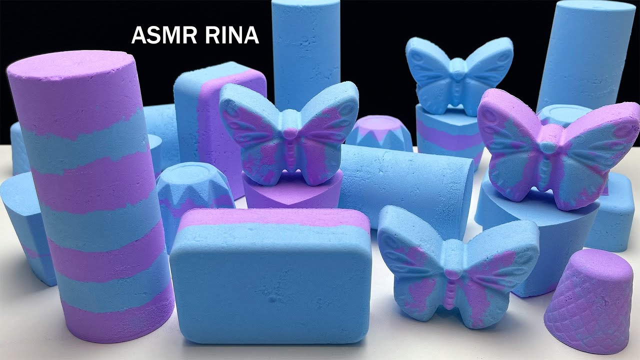 ASMR crushing blue baking soda