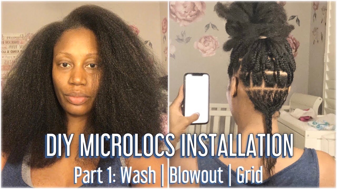 DIY Starter Microlocks Installation with Two Strand Twists | Wash Blowout Grid