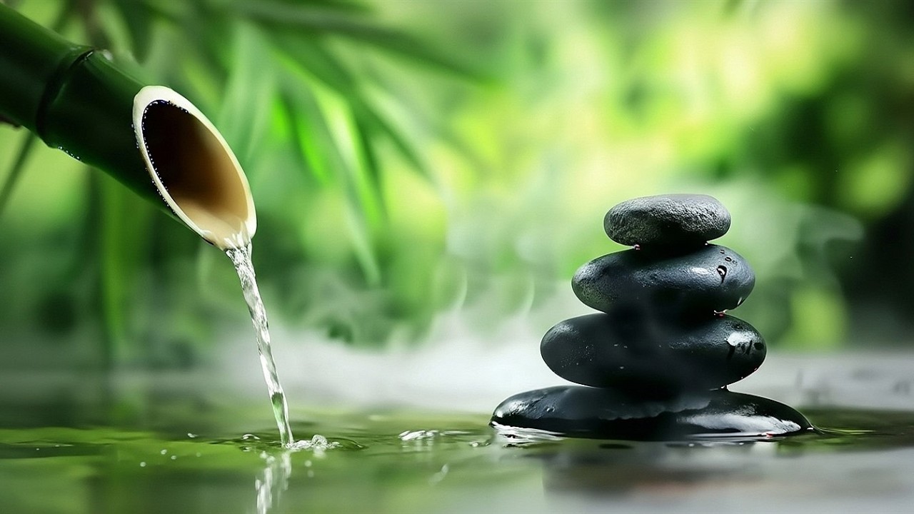 Flowing Water & Soft Piano for Evening Relaxation and Sleep
