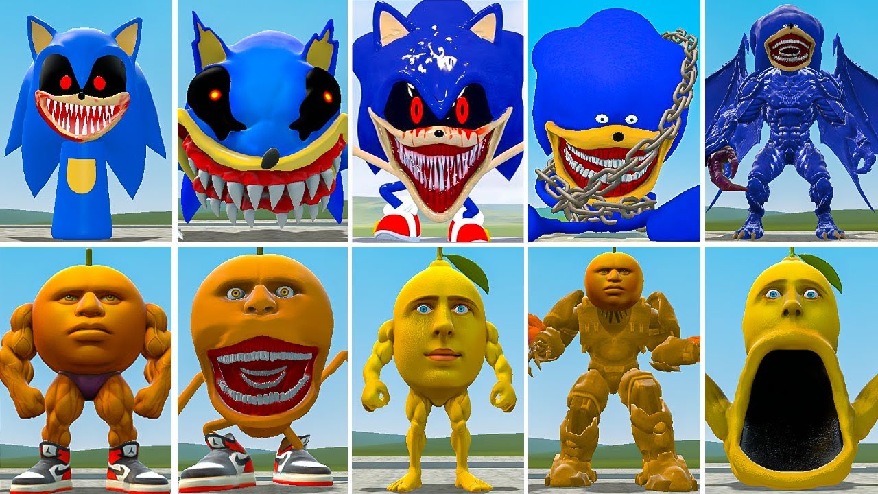 ALL NEW SONIC TAPES FAMILY CTHULHU 1-2 VS ALL BRAINR MONMONLEMON EATER ? in Garrysmod!...