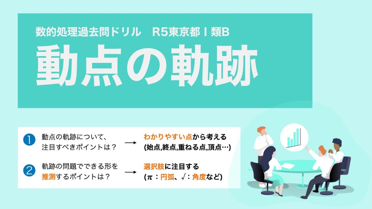 【R5東京都】動点の軌跡は「わかりやすい点」と「選択肢」に注目をする【数的処理】