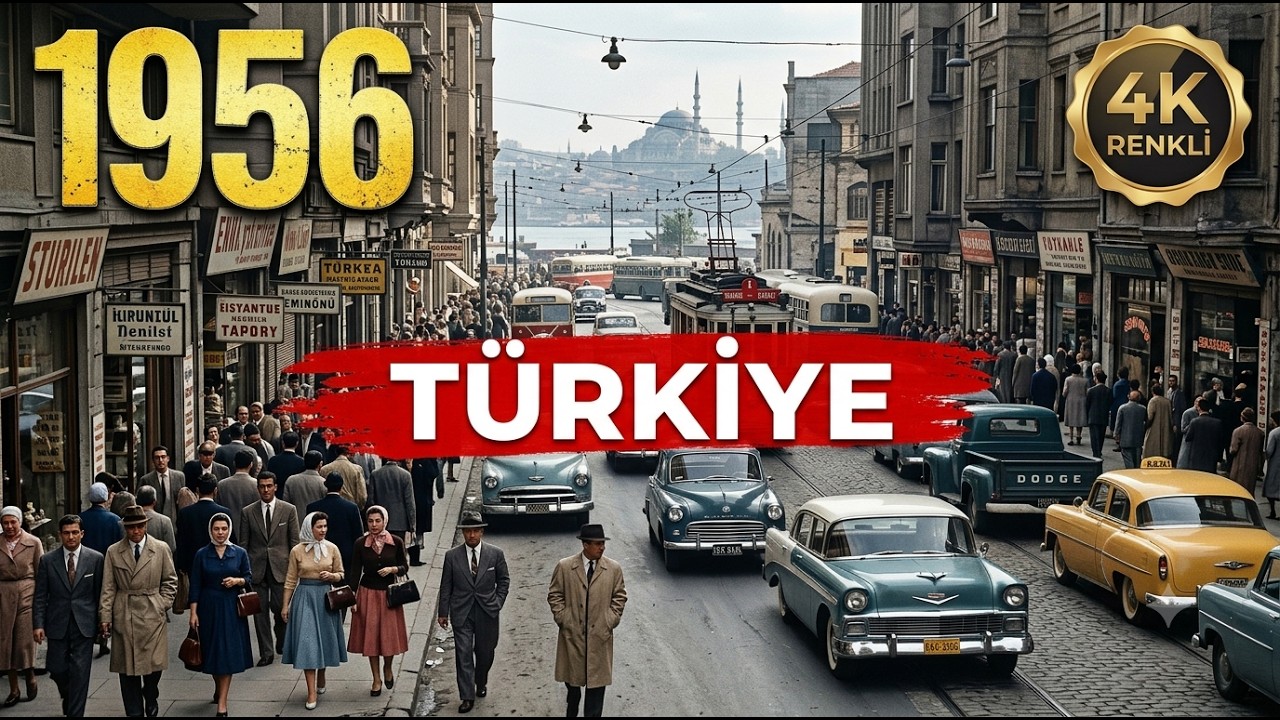 Türkiye 1956'ya 4K Zaman Yolculuğu | #eskitürkiye #eskiistanbul #eskiizmir #eskizonguldak