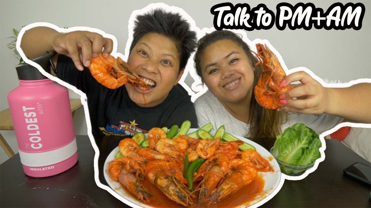 Giant Prawns With Ketchup Mukbang Filipino Style + Relationship advice