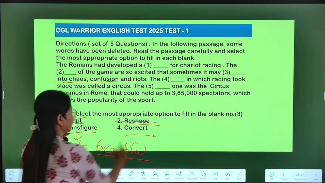 CGL WARRIOR ENGLISH  2025 (TEST 1 )