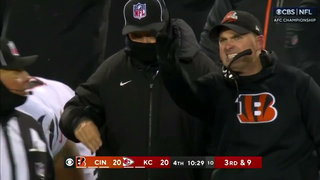 Zac Taylor reacts to the referee
