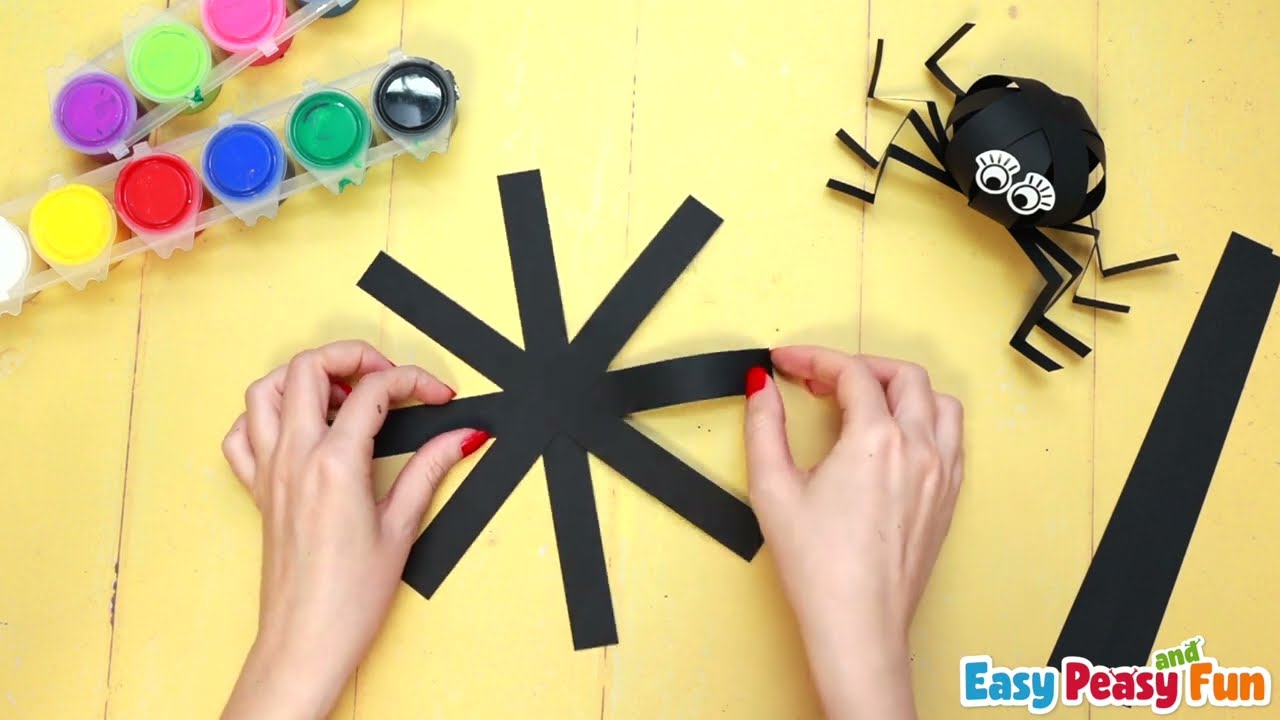 Easy Paper Spider Craft for Halloween