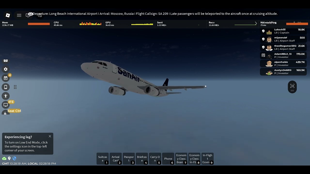 SA209(Long Beach Airport(LGB-Moscow Pushkin Int Airport(SVO)Long Beach Airport To Moscow,Russia(A320