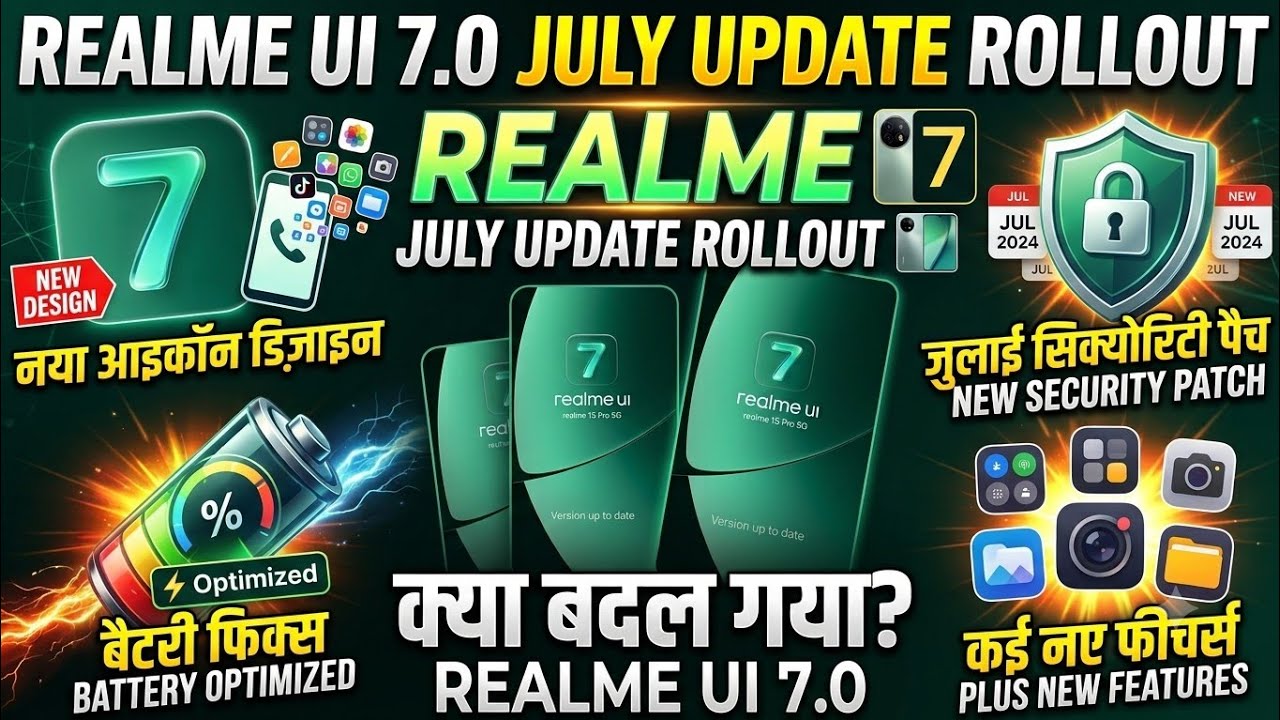 Realme UI 7.0 July Update Out! 🔥 5 Big Changes (Battery Fix & New Icons)