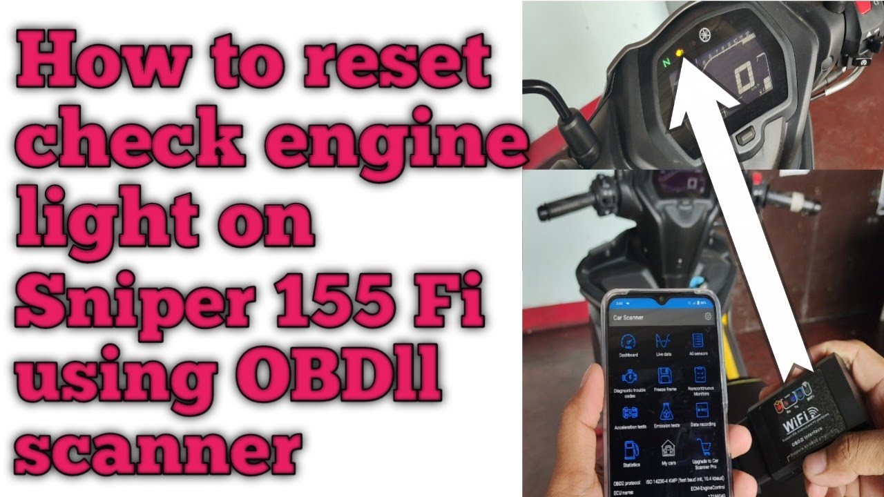 how to reset check engine light on sniper 155 Fi using OBDll scan. #ARVINEDATV #sniper155vva #reset