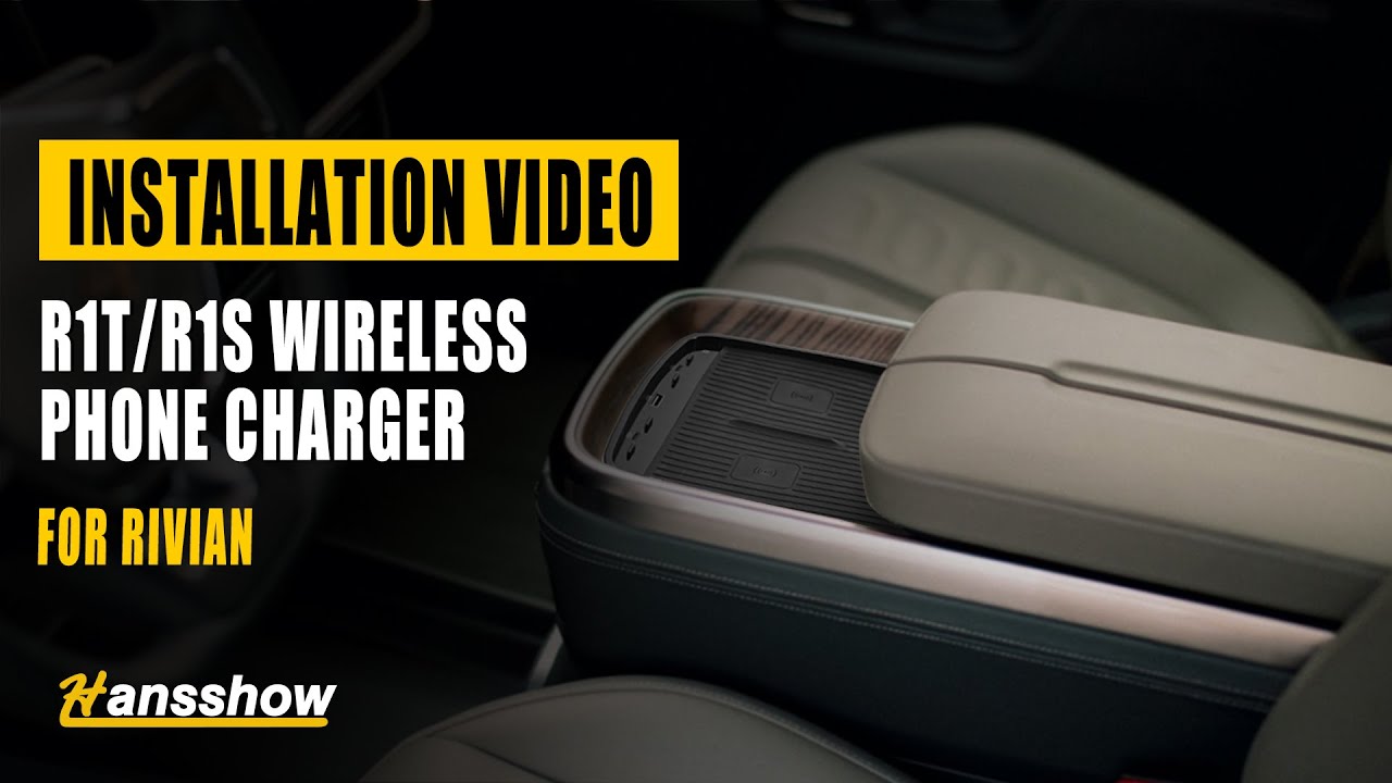 Wireless Phone Charger for Rivian R1T/R1S 15W Armrest Charging Pad with Ambient Lighting 2.0