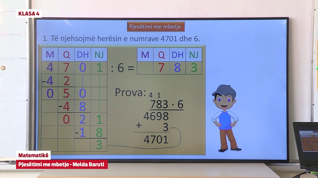 e Mesimi Klasa 4 - 4656 Matematikë - Pjesëtimi me mbetje