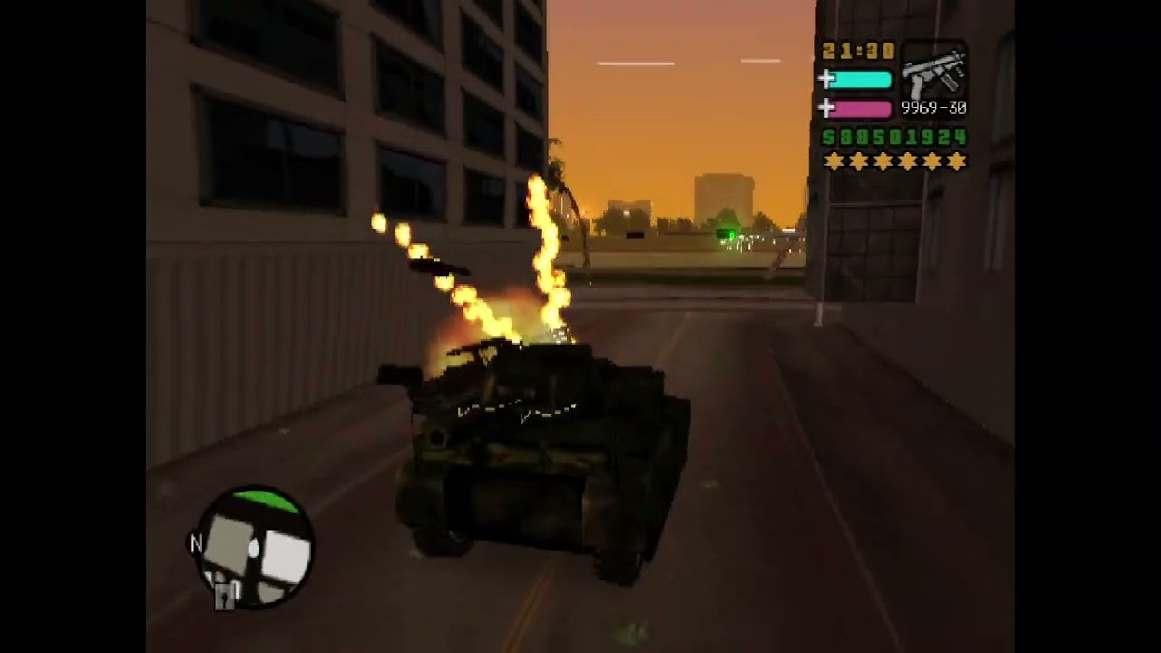 Grand Theft Auto Vice City Stories 6 Star Wanted Tank Rampage and Escape