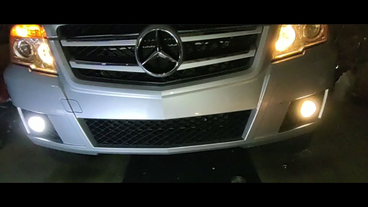2011 Mercedes GLK X204 LED driving light conversion with luminosity measurement comparison