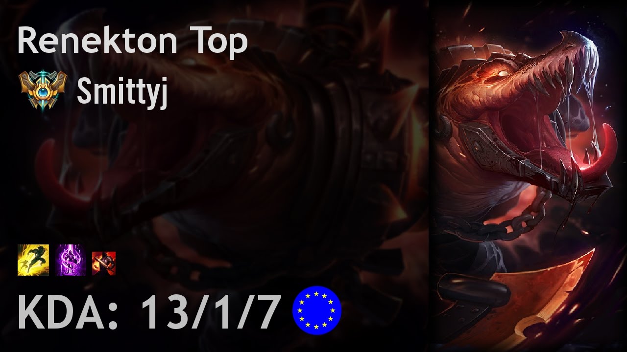 Renekton Top vs Darius - Smittyj - EUW Challenger Patch 7.8
