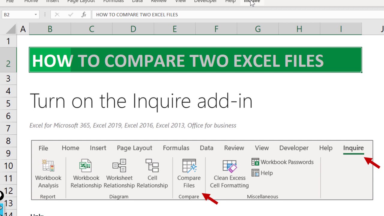 Excel Tricks: Compare Two Excel Files [Find the Differences]