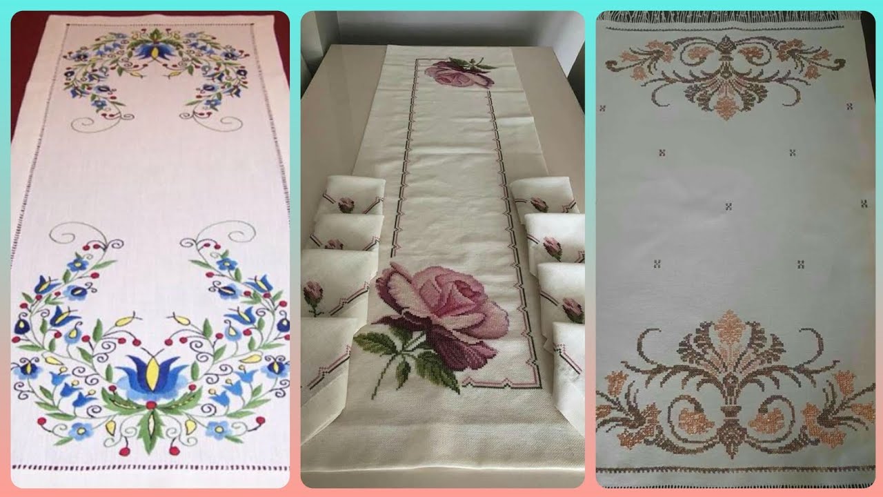 120 wonderful mix-up cross stitch and crochet table runner ideas #crochet #handmade #trending 