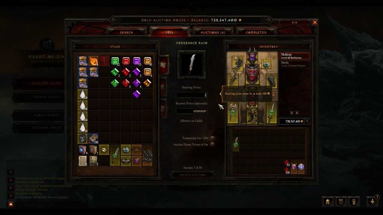 Diablo 3 - Billion Gold Challenge, Auction House (part 2)