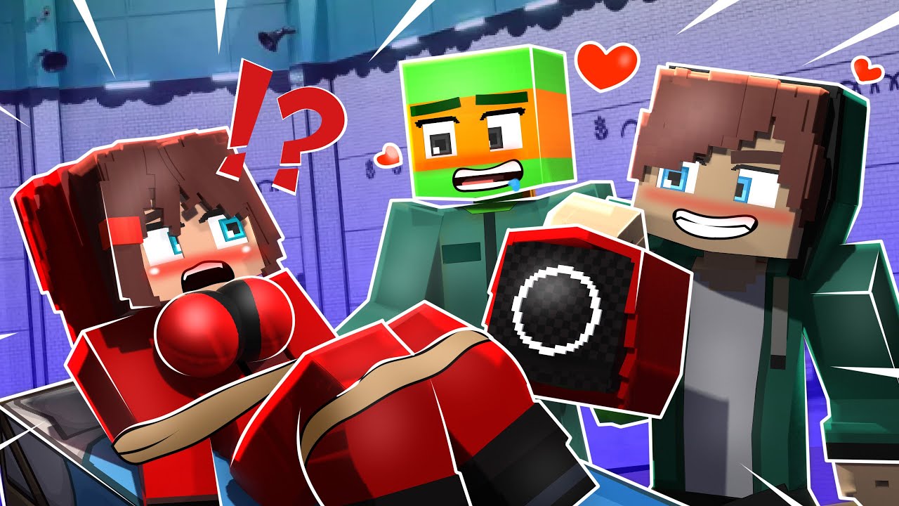 JJ y la HERMANA de JJ ATASCADA en EL JUEGO DEL CALAMAR - JJ & Mikey - Maizen Minecraft Animación