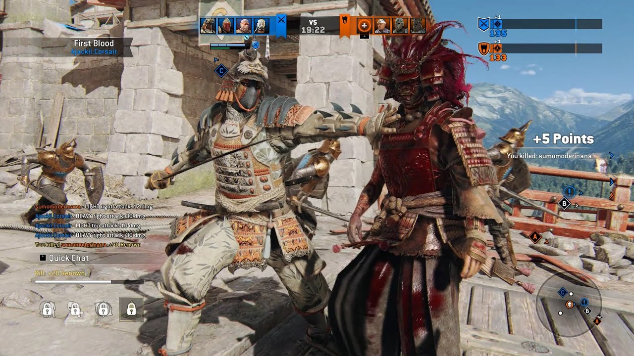 [For Honor] Multiplayer 4V4 Samurai Orochi No Commentary Gameplay